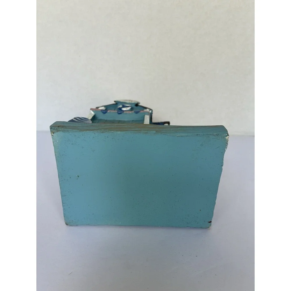 Surf Shack Coastal Beach House Nautical Cottage Decor Shelf Accent Blue